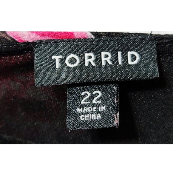 Torrid Black Floral Georgette Maxi Dress 22 - Picture 10 of 12